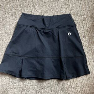 Black Athletic Pickleball Skirt with Dona Jo Logo